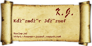 Kázmér József névjegykártya